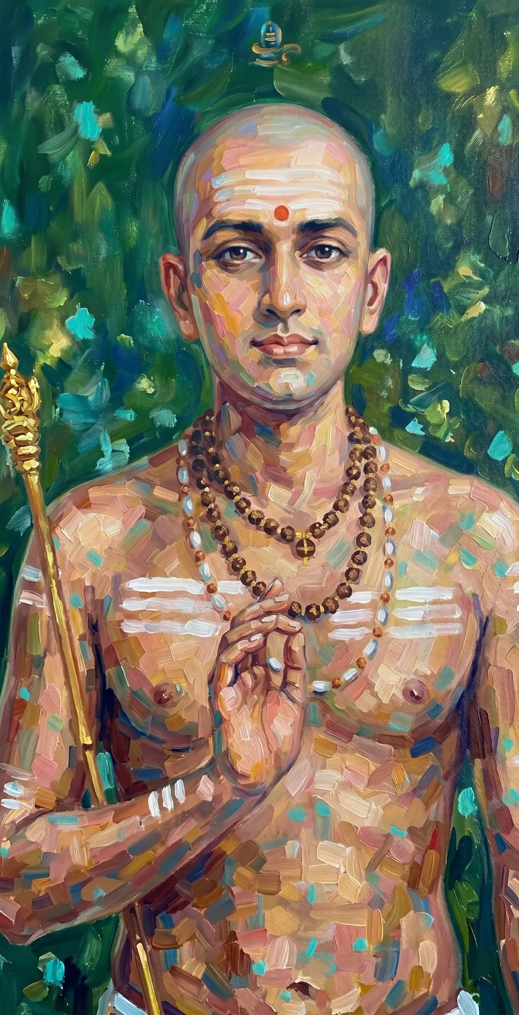 Artistic portrait of Adi Shankaracharya
