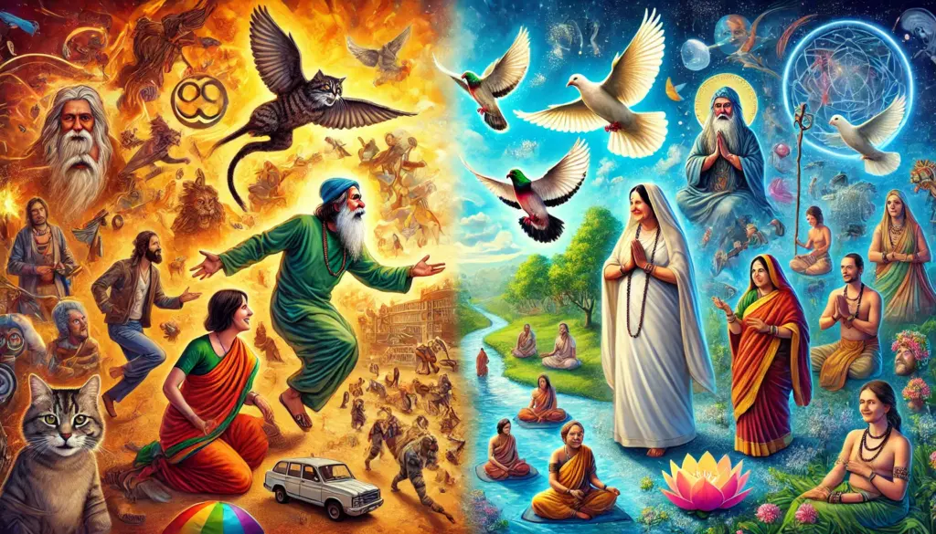 Osho’s Wild Cats vs. Amma’s Angelic Doves: A Study in Contrasts of Disciples